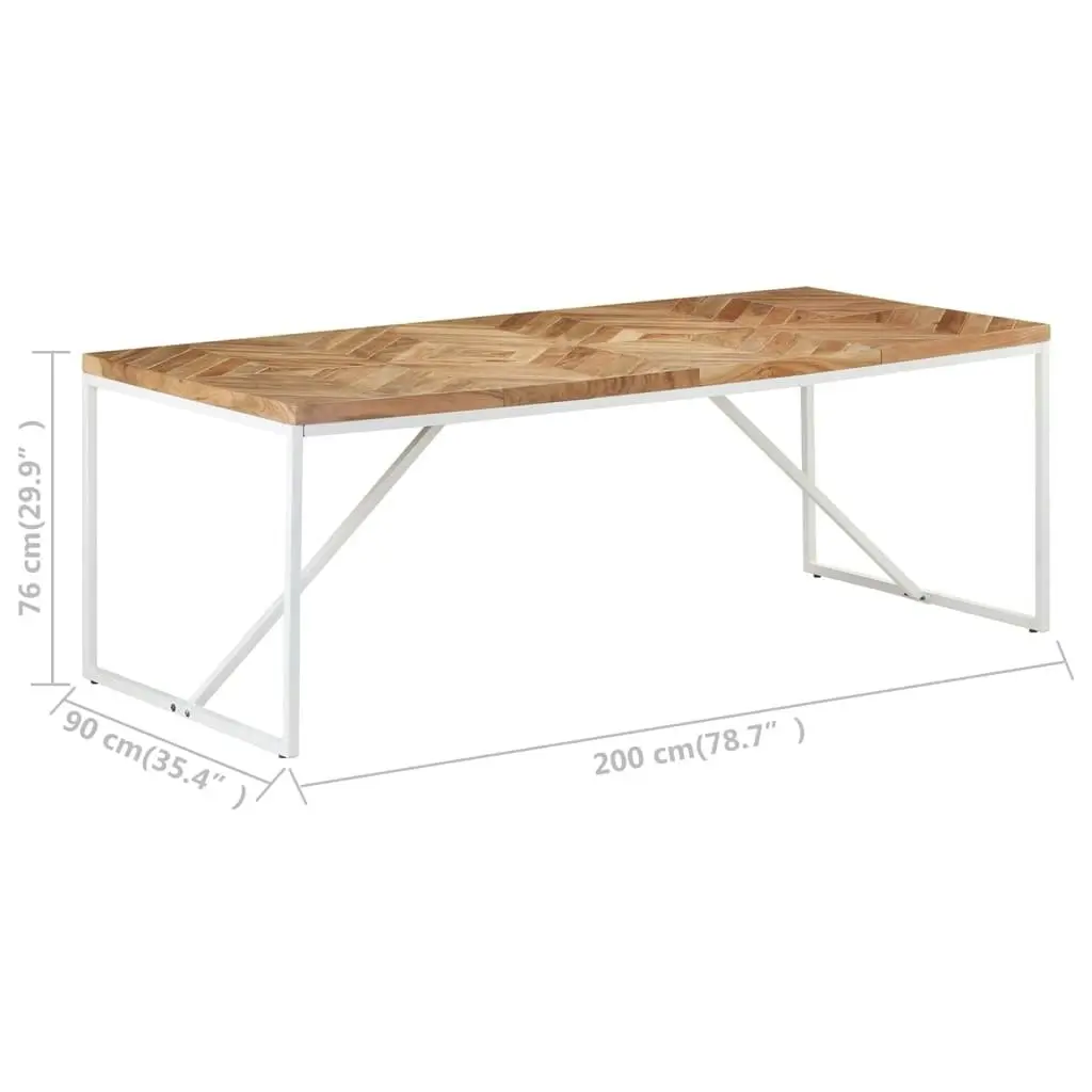 Dining Table 200x90x76 cm Solid Acacia and Mango Wood 323553