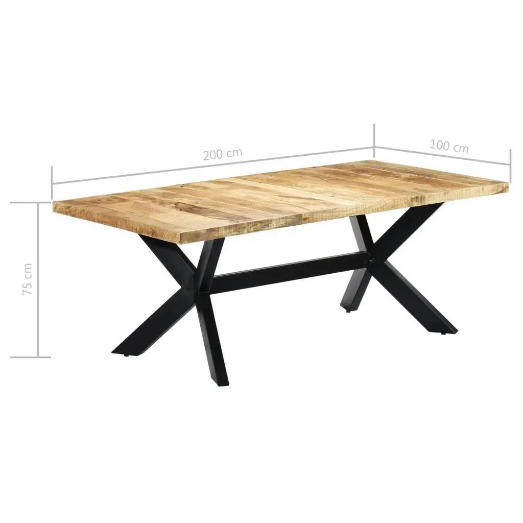 Dining Table 200x100x75 cm Solid Mango Wood 247427