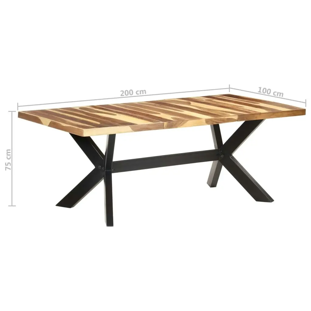 Dining Table 200x100x75 cm Solid Wood with Honey Finish 321549