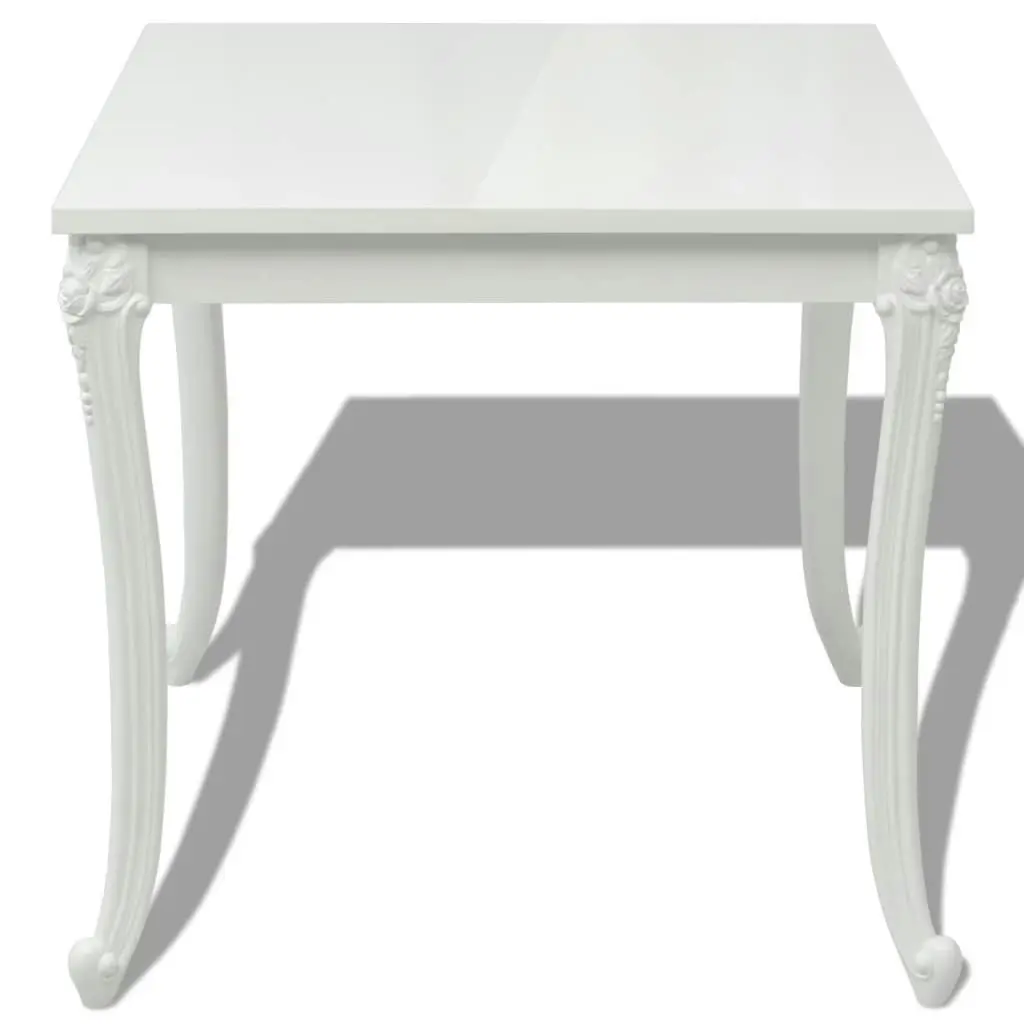 Dining Table 80x80x76 cm High Gloss White 243382