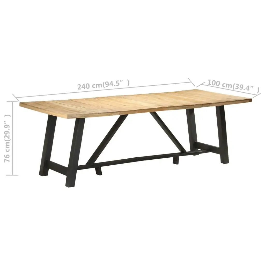 Dining Table 240x100x76 cm Rough Mango Wood 323544