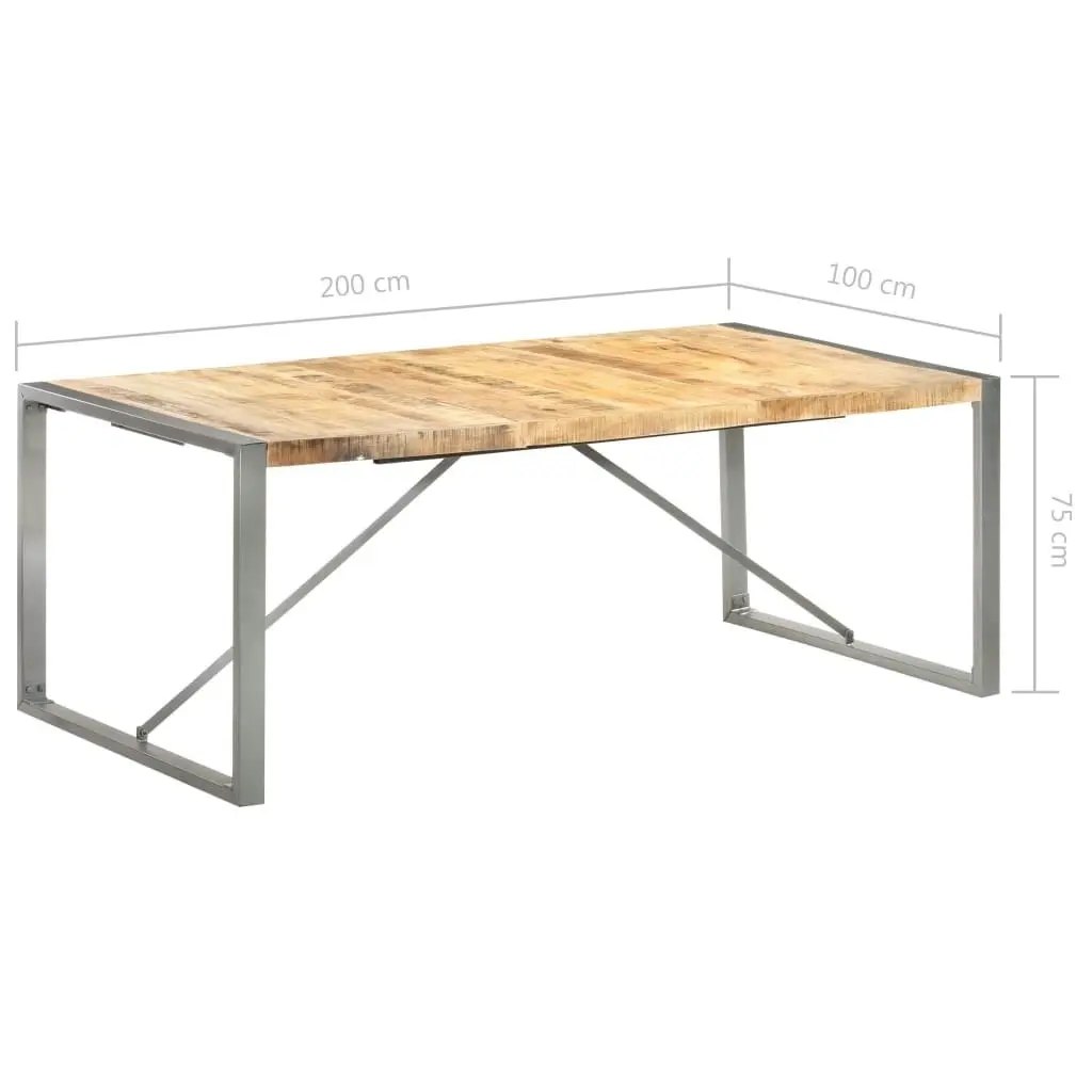 Dining Table 200x100x75 cm Solid Wood Mango 321565