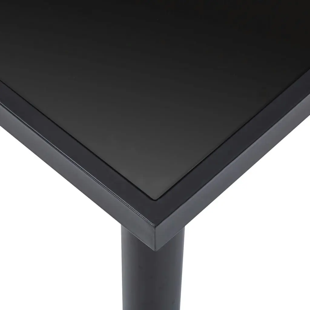 Dining Table Black 140x70x75 cm Tempered Glass 281853