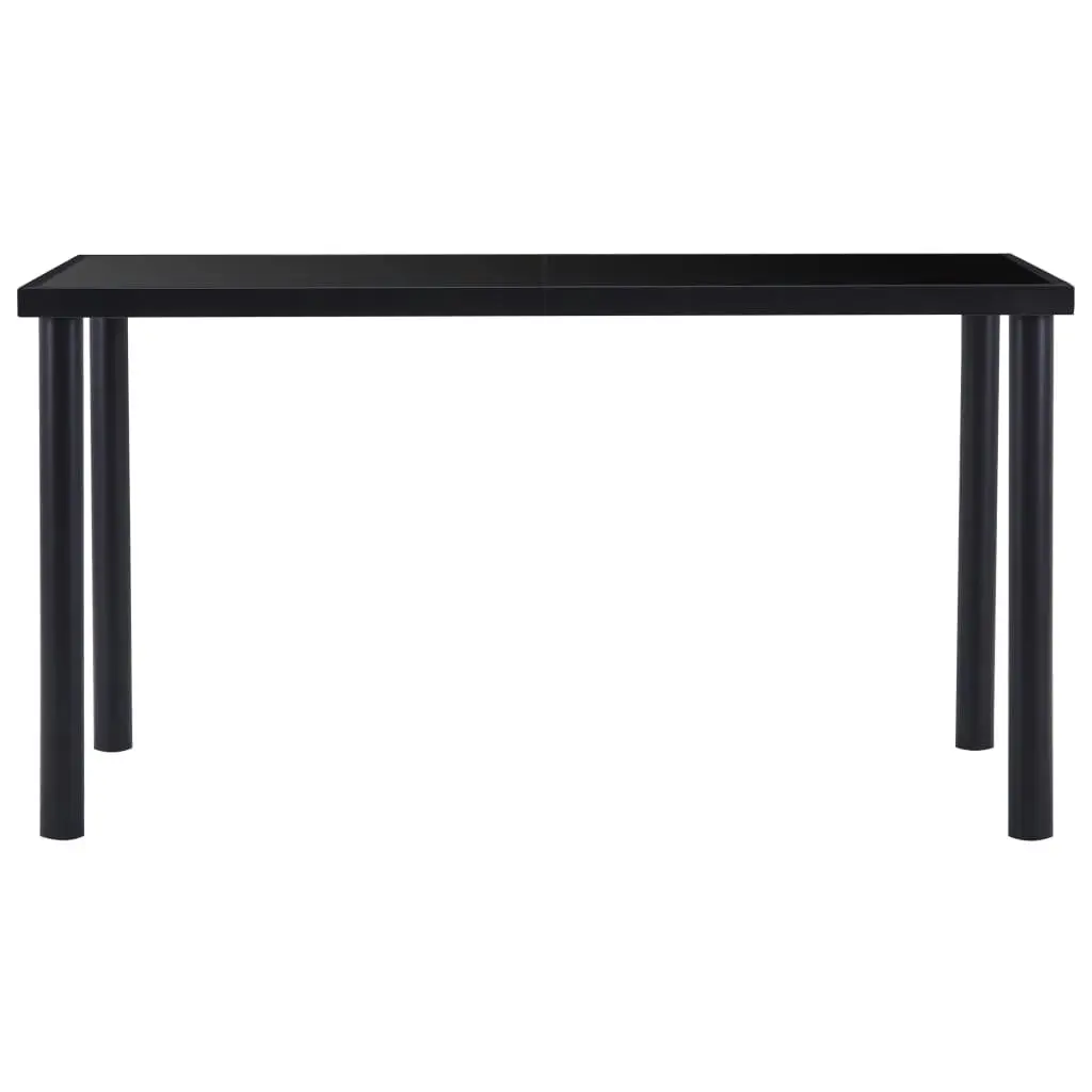 Dining Table Black 140x70x75 cm Tempered Glass 281853