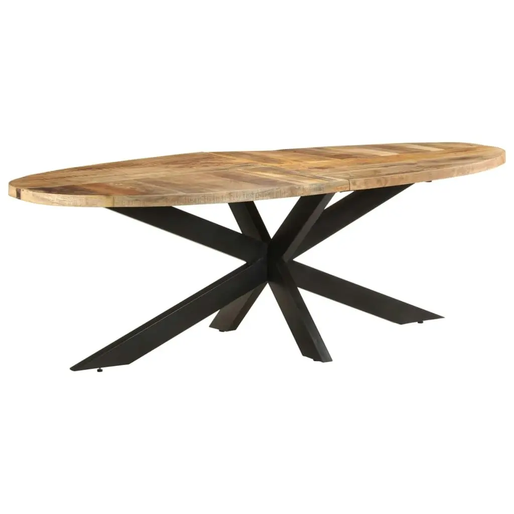 Dining Table 240x100x75 cm Rough Mango Wood 321678