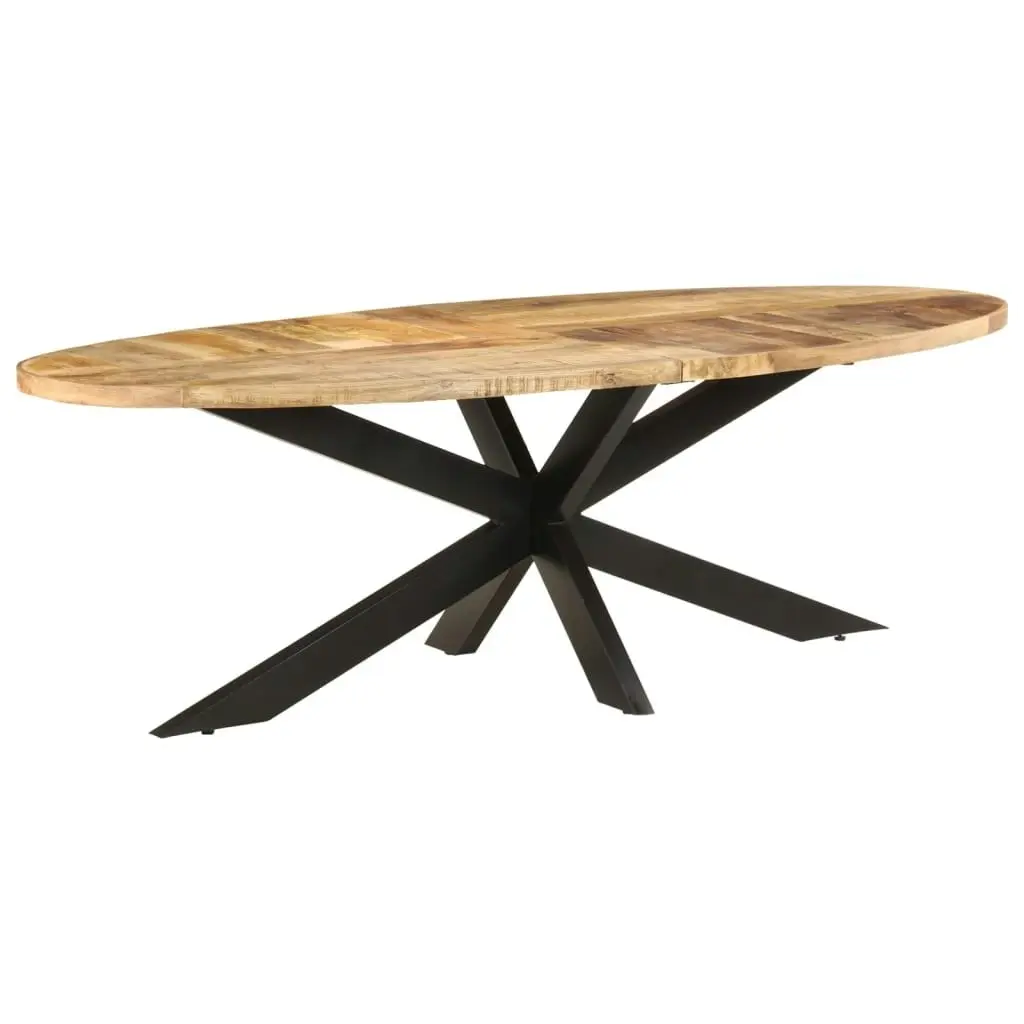 Dining Table 240x100x75 cm Rough Mango Wood 321678