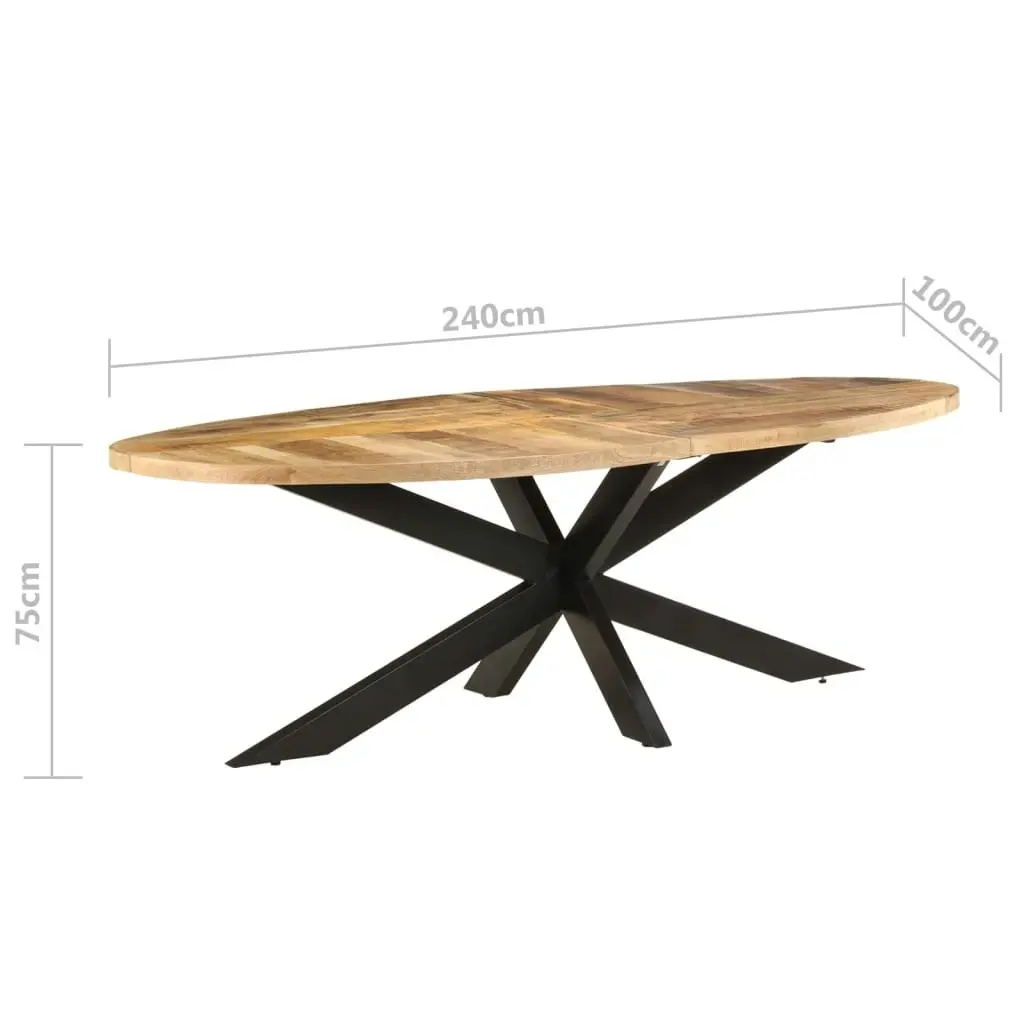 Dining Table 240x100x75 cm Rough Mango Wood 321678