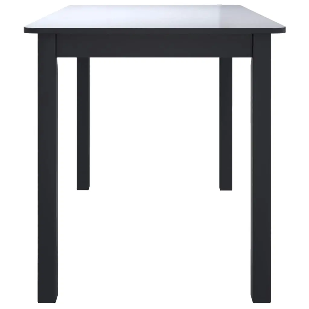 Dining Table Black 114x71x75 cm Solid Rubber Wood 247364