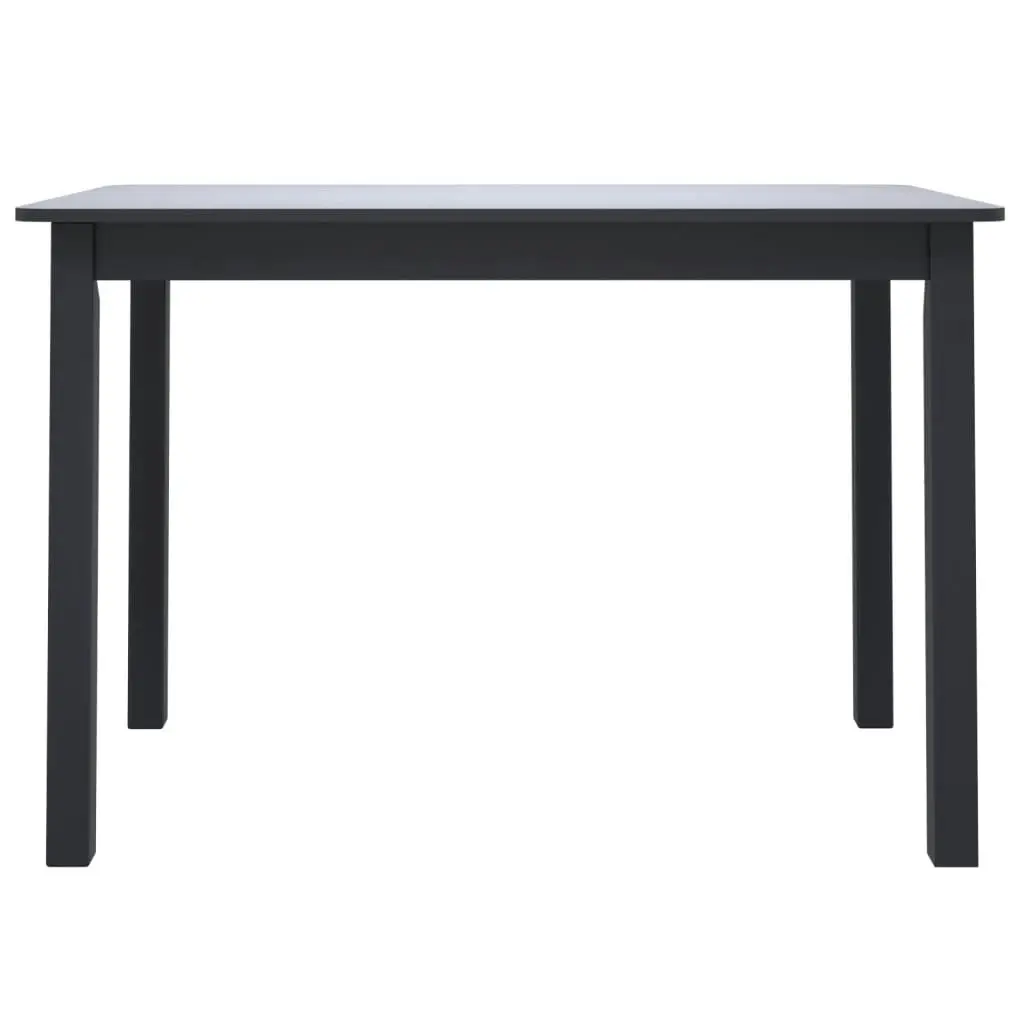 Dining Table Black 114x71x75 cm Solid Rubber Wood 247364