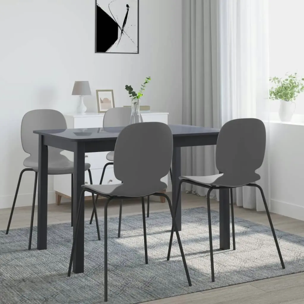 Dining Table Black 114x71x75 cm Solid Rubber Wood 247364