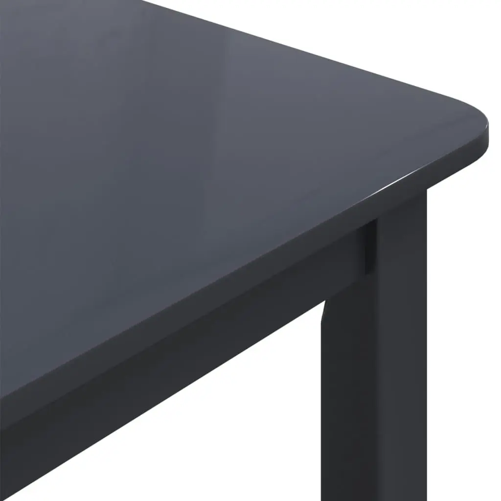 Dining Table Black 114x71x75 cm Solid Rubber Wood 247364