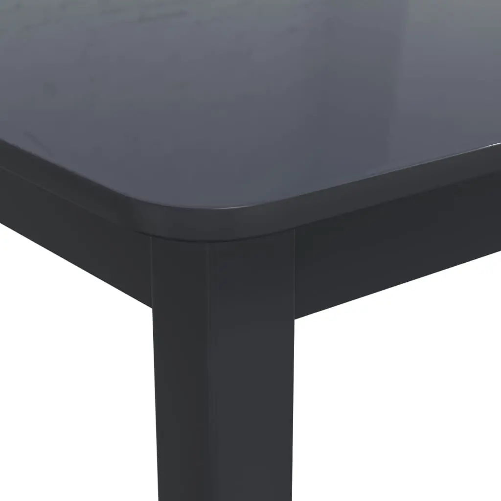 Dining Table Black 114x71x75 cm Solid Rubber Wood 247364