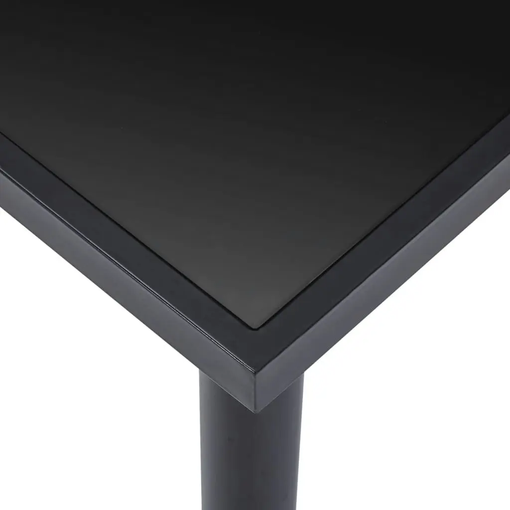 Dining Table Black 160x80x75 cm Tempered Glass 281854