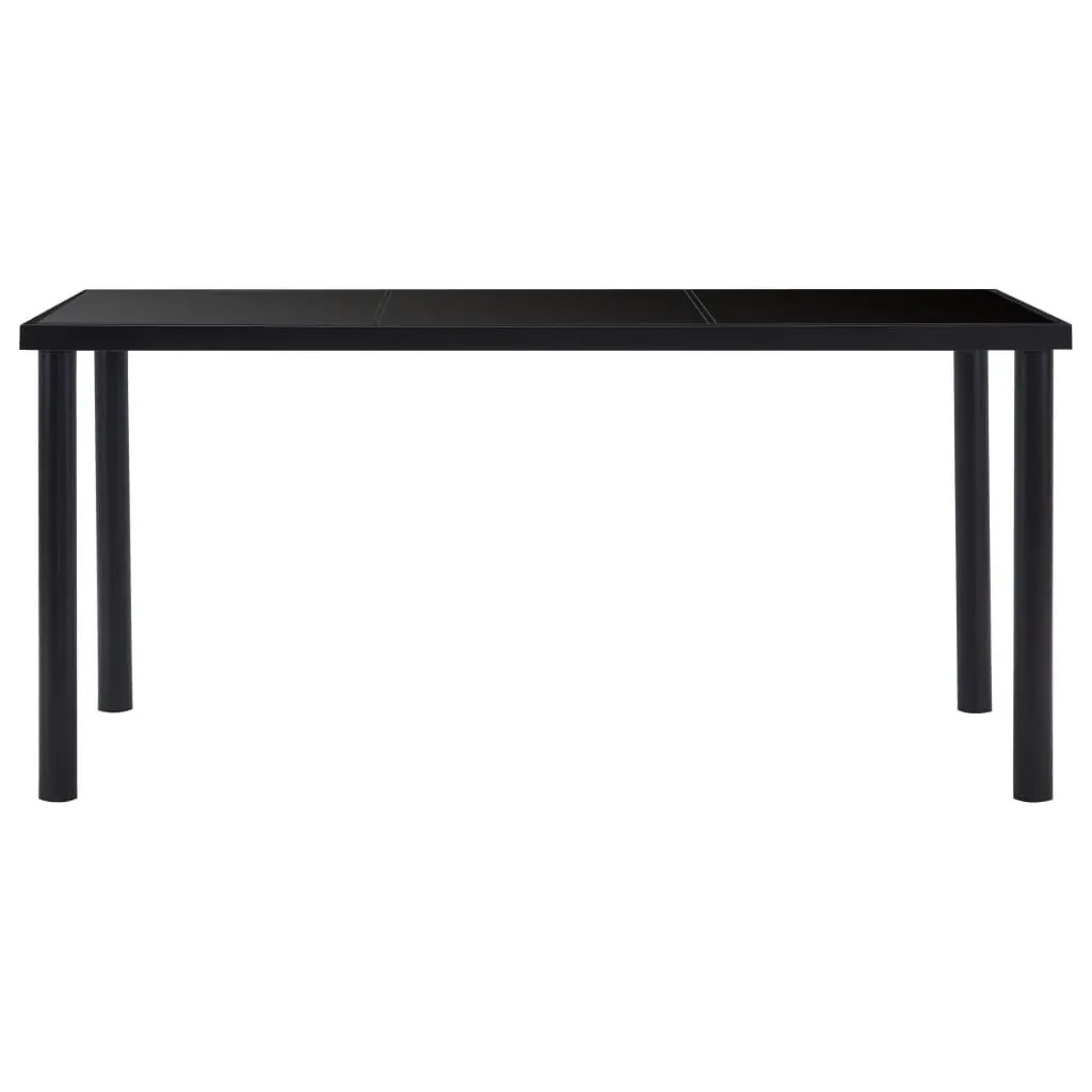 Dining Table Black 160x80x75 cm Tempered Glass 281854