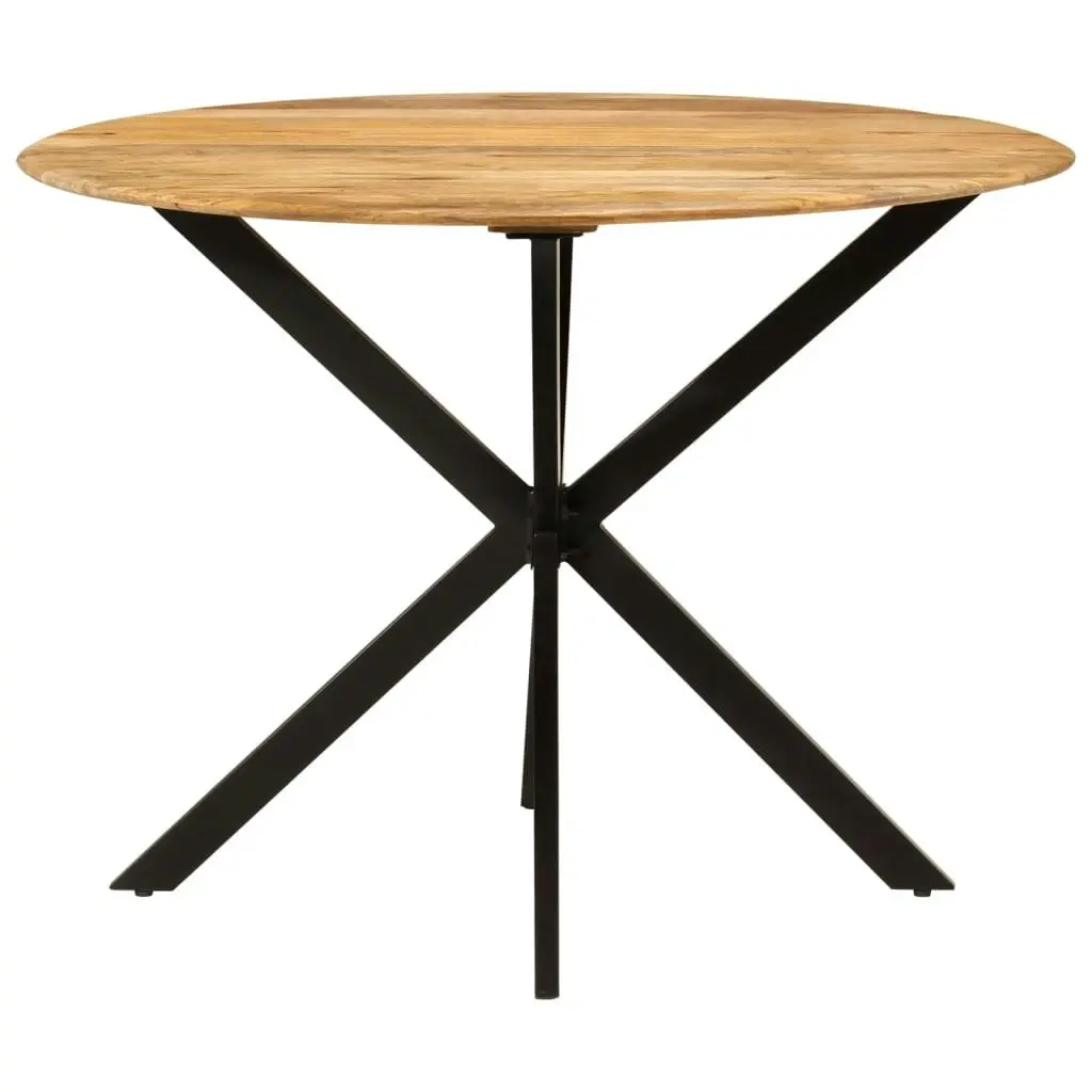 Dining Table Ã˜110x78 cm Solid Wood Mango and Steel 338454