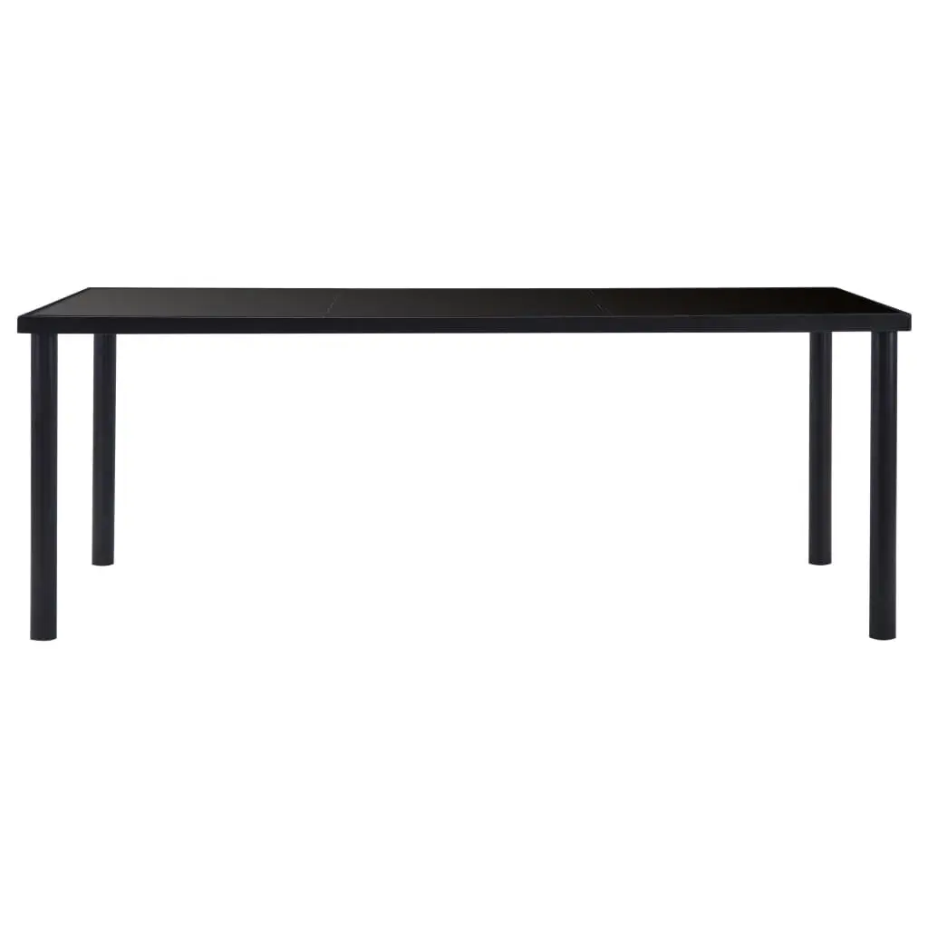 Dining Table Black 200x100x75 cm Tempered Glass 281856