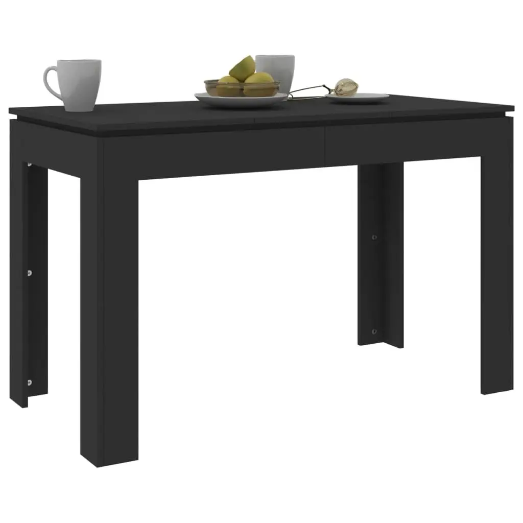 Dining Table Black 120x60x76 cm Engineered Wood 800757