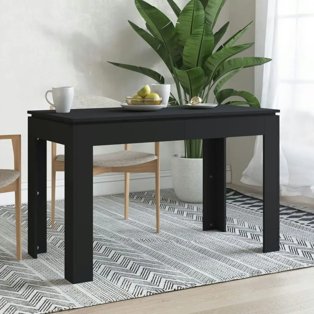 Dining Table Black 120x60x76 cm Engineered Wood 800757