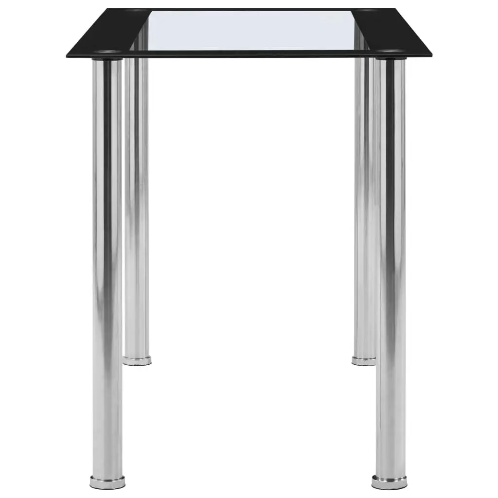 Dining Table Black and Transparent 120x60x75 cm Tempered Glass 281851