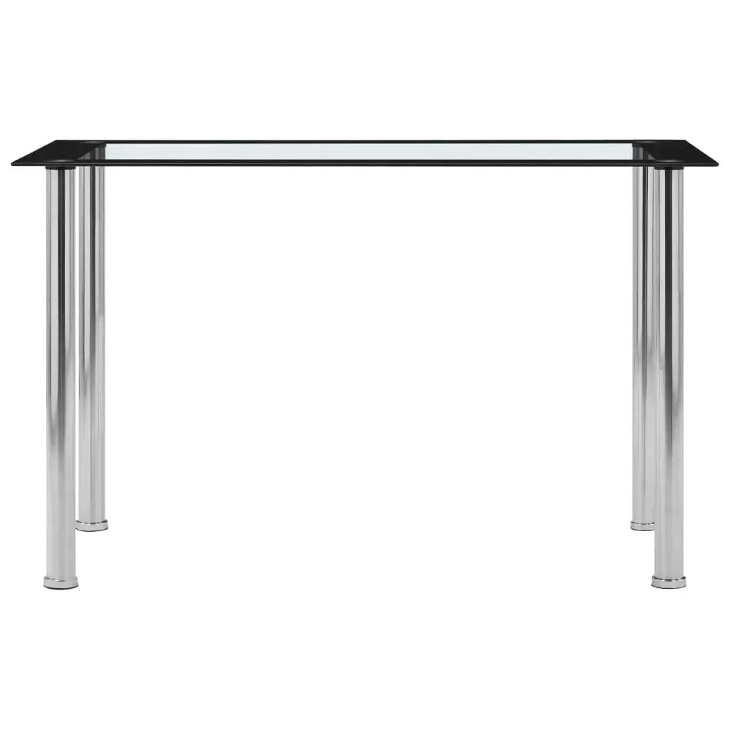 Dining Table Black and Transparent 120x60x75 cm Tempered Glass 281851