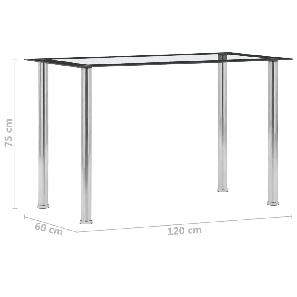 Dining Table Black and Transparent 120x60x75 cm Tempered Glass 281851