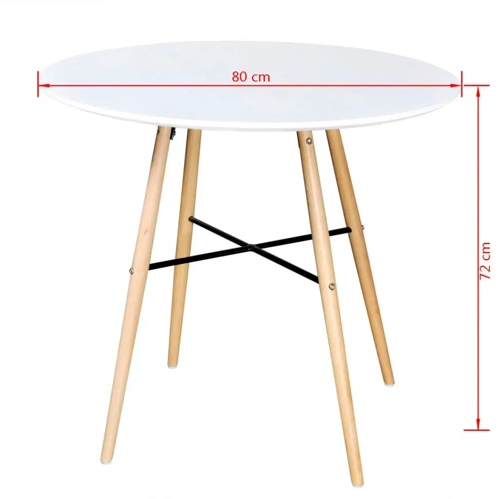 Dining Table MDF Round White 241303