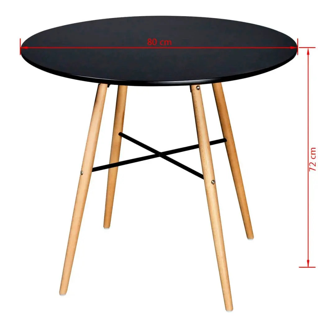 Dining Table MDF Round Black 241304