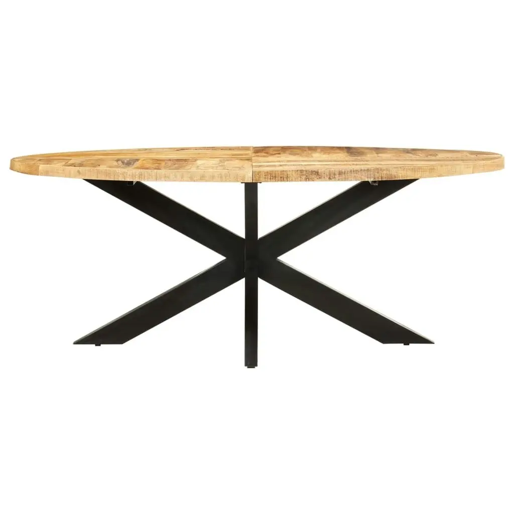 Dining Table Oval 200x100x75 cm Rough Mango Wood 321675