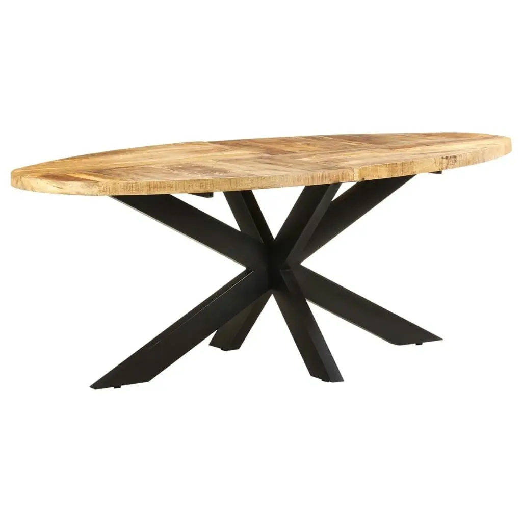 Dining Table Oval 200x100x75 cm Rough Mango Wood 321675