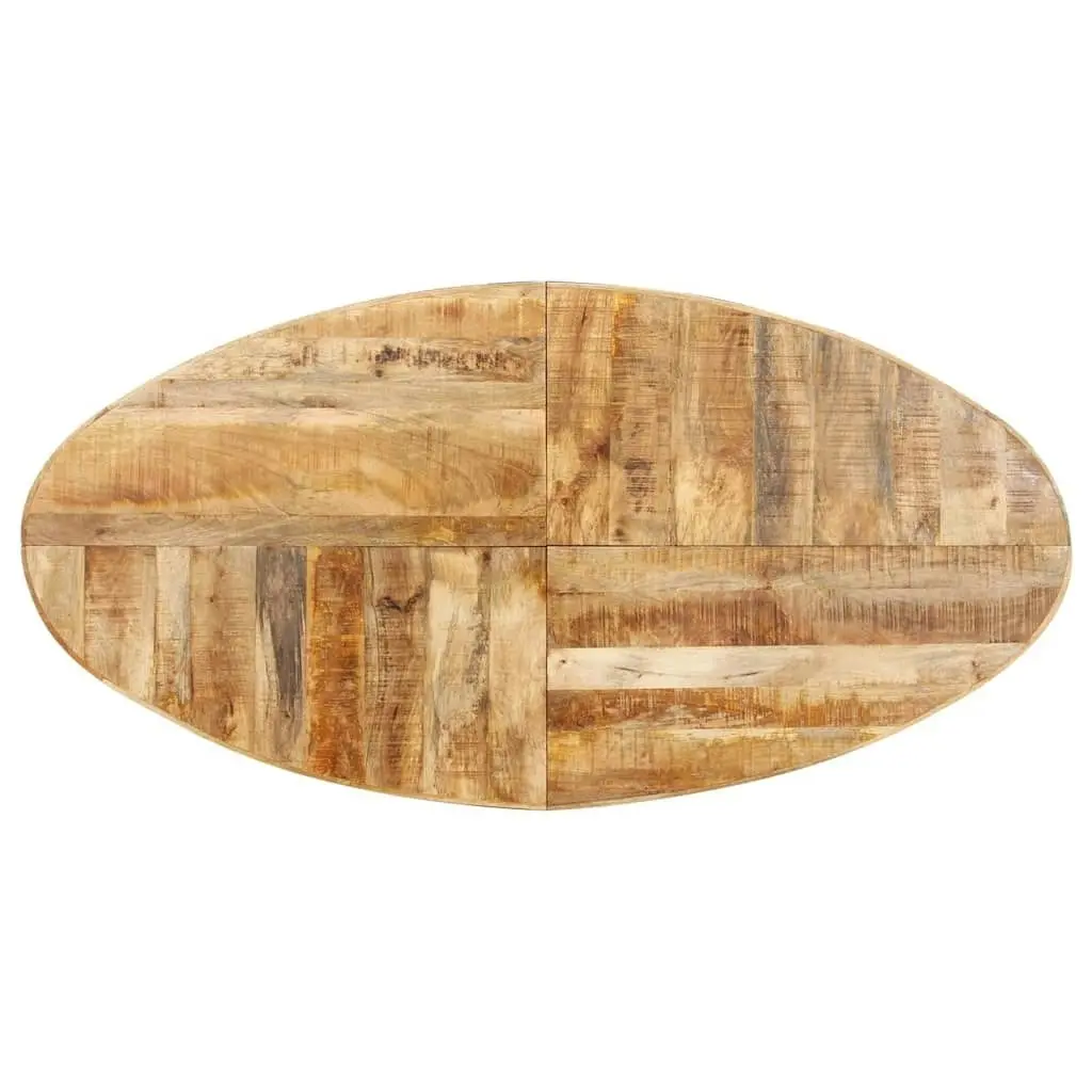 Dining Table Oval 200x100x75 cm Rough Mango Wood 321675