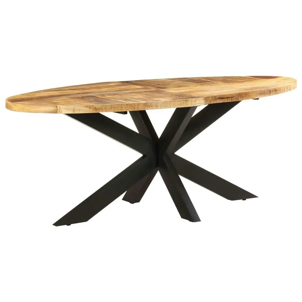 Dining Table Oval 200x100x75 cm Rough Mango Wood 321675