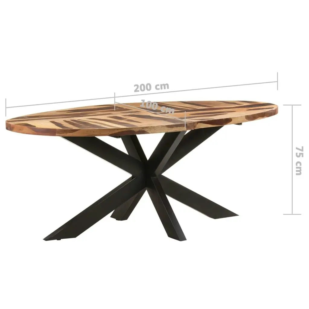 Dining Table Oval 200x100x75cm Acacia Wood with Sheesham Finish 321677