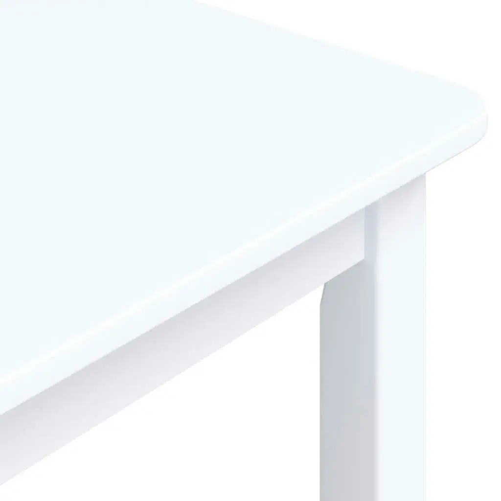 Dining Table White 114x71x75 cm Solid Rubber Wood 247362