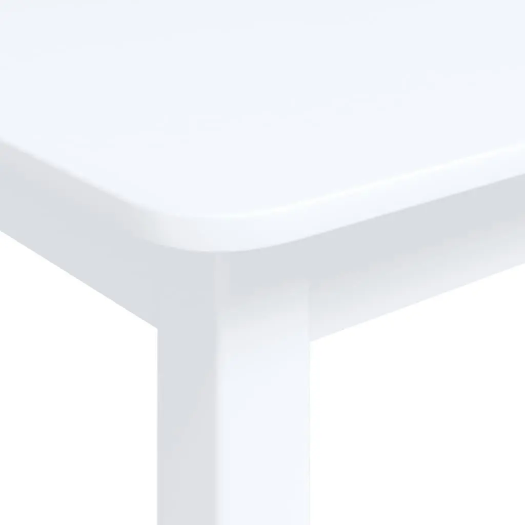 Dining Table White 114x71x75 cm Solid Rubber Wood 247362