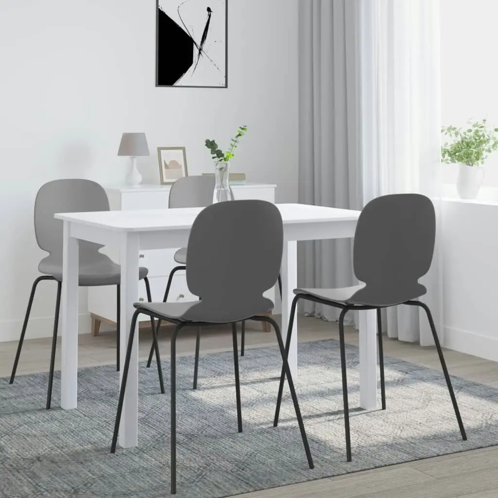 Dining Table White 114x71x75 cm Solid Rubber Wood 247362