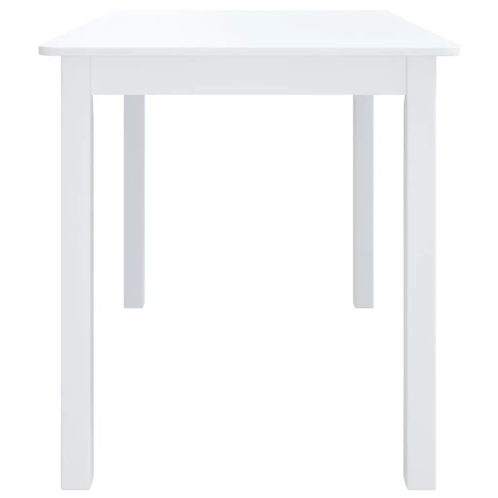 Dining Table White 114x71x75 cm Solid Rubber Wood 247362