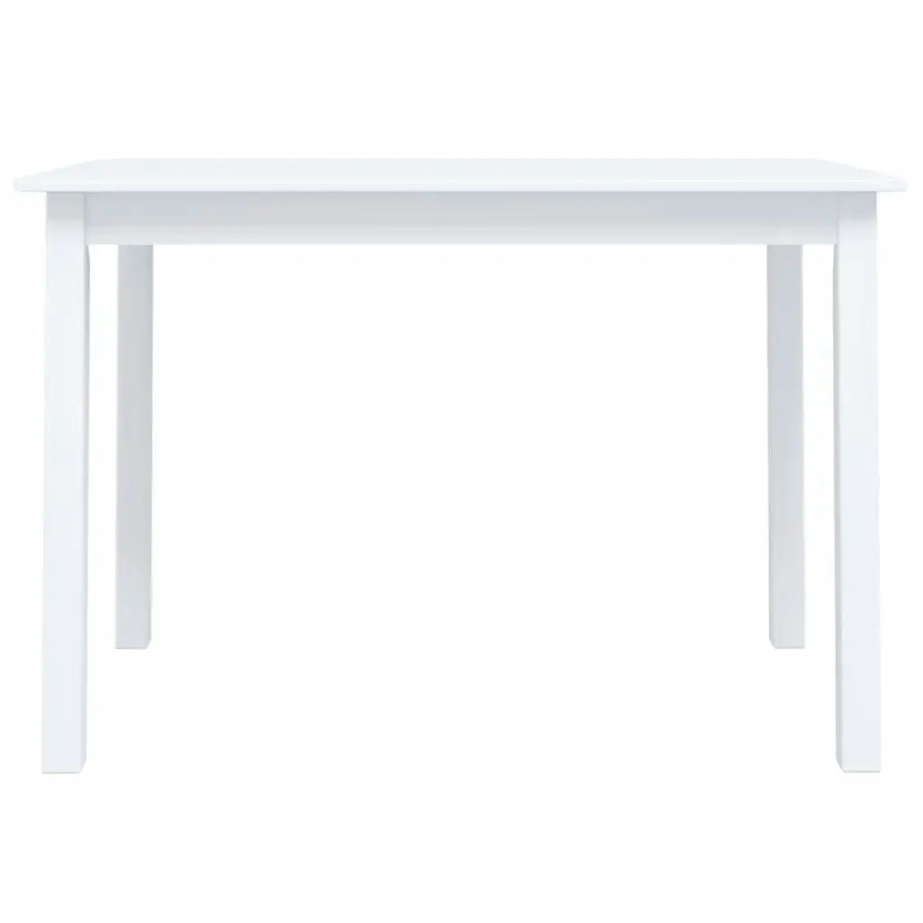 Dining Table White 114x71x75 cm Solid Rubber Wood 247362