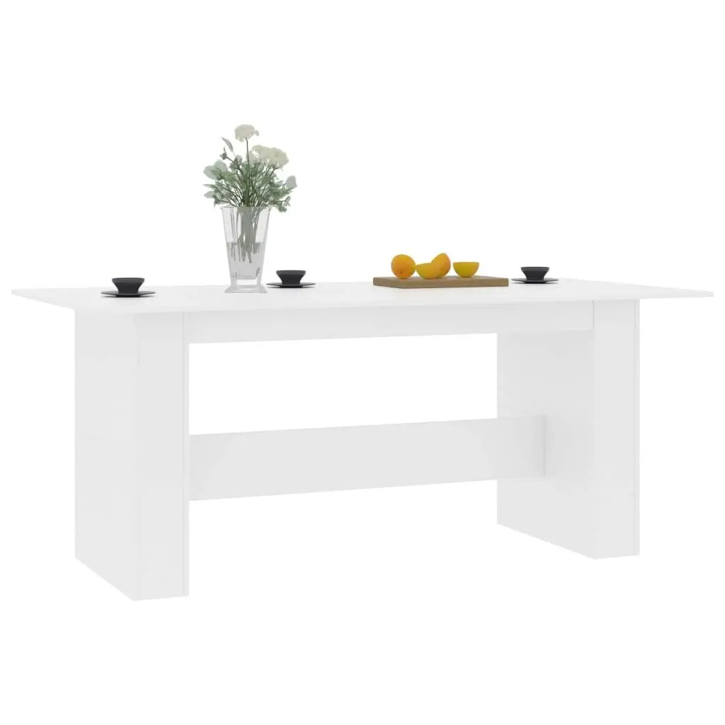 Dining Table White 180x90x76 cm Engineered Wood 800468