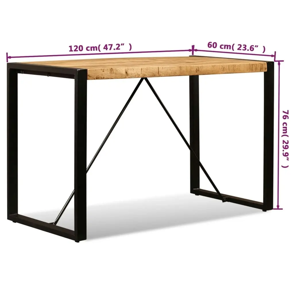 Dining Table Solid Rough Mango Wood 120 cm 243996