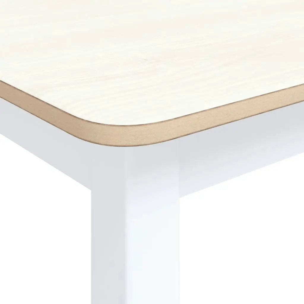 Dining Table White and Brown 114x71x75 cm Solid Rubber Wood 247363