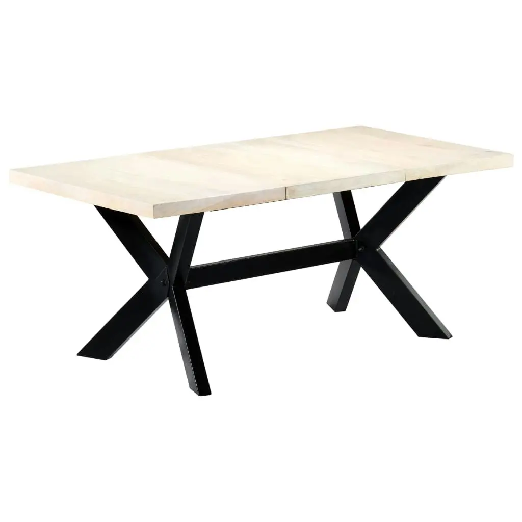 Dining Table White 180x90x75 cm Solid Mango Wood 247431