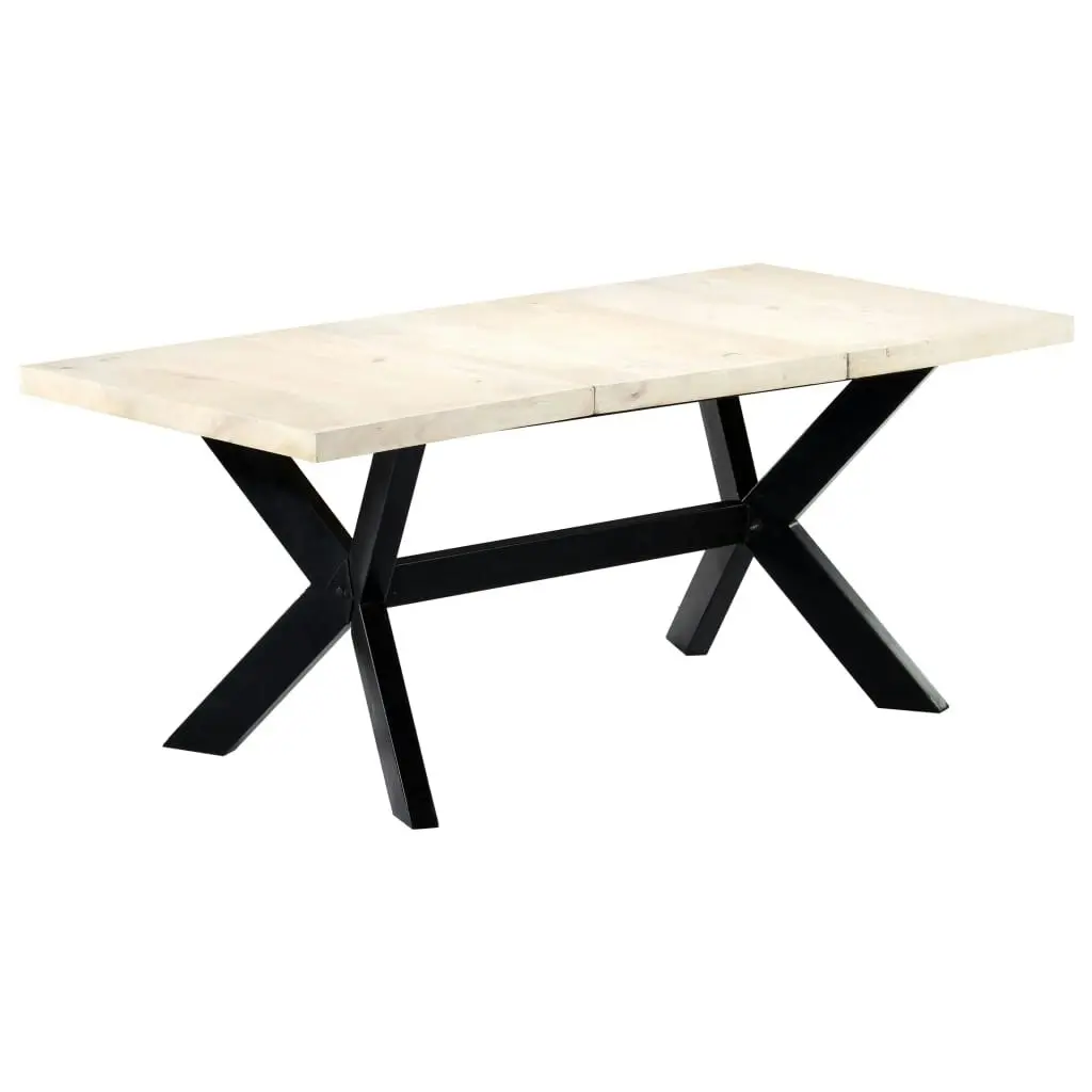 Dining Table White 180x90x75 cm Solid Mango Wood 247431