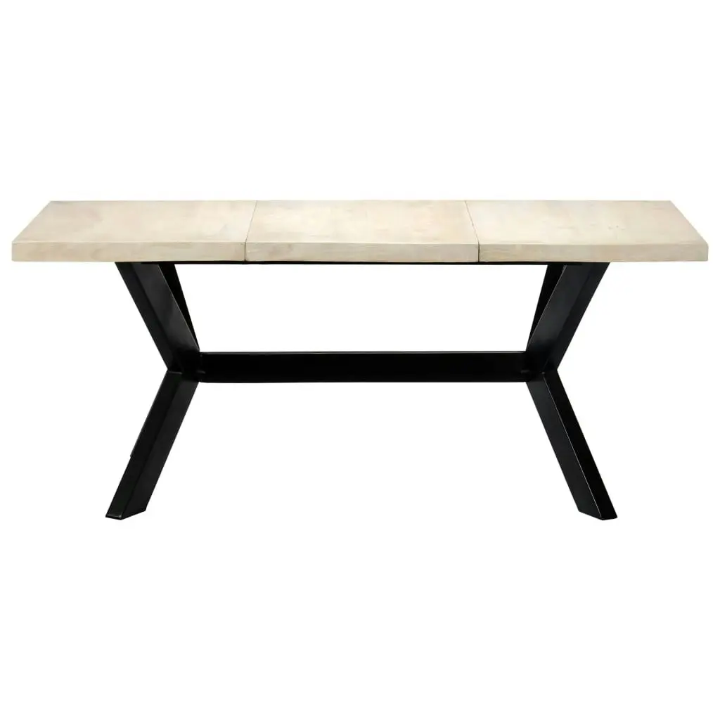 Dining Table White 180x90x75 cm Solid Mango Wood 247431