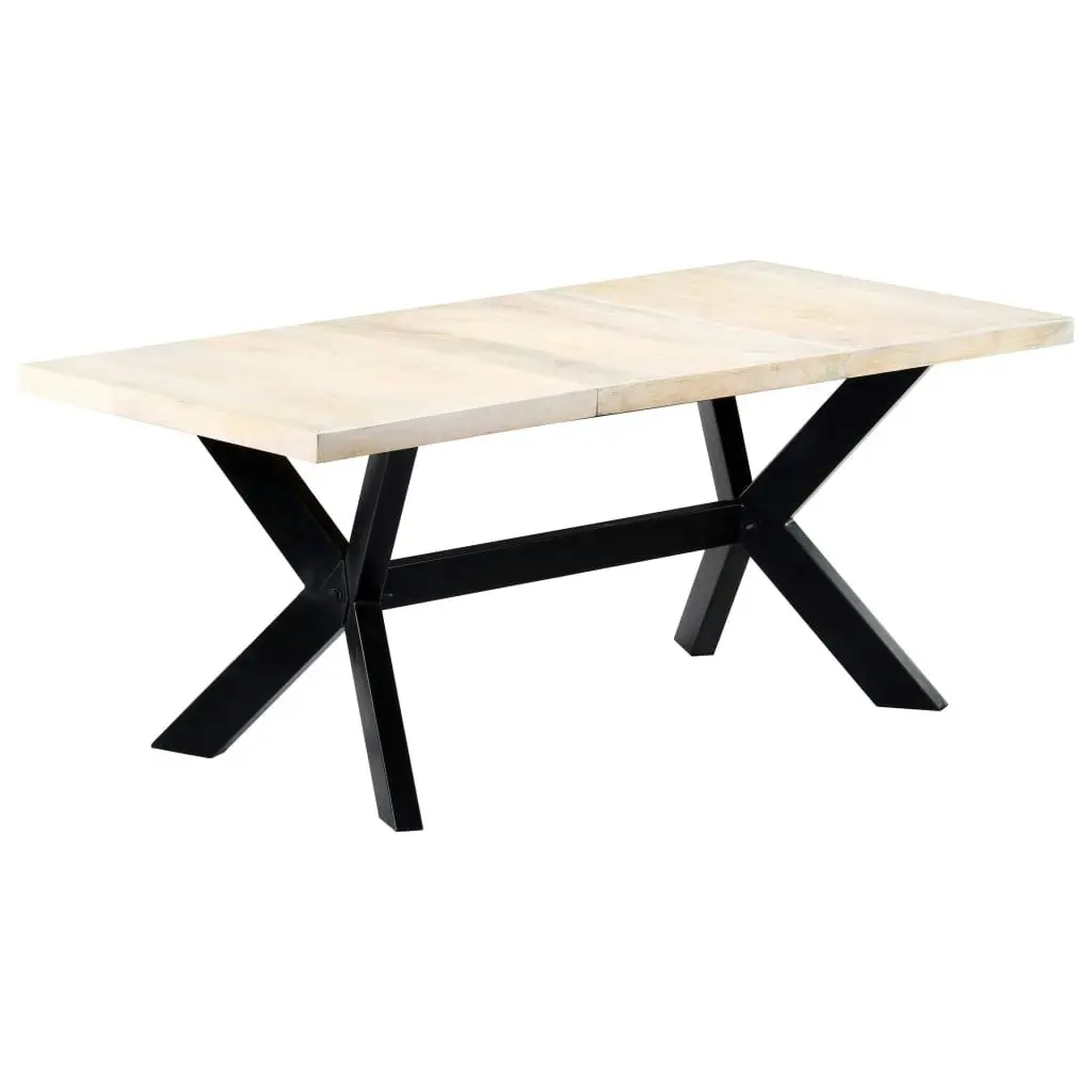 Dining Table White 180x90x75 cm Solid Mango Wood 247431