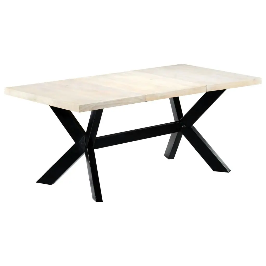 Dining Table White 180x90x75 cm Solid Mango Wood 247431