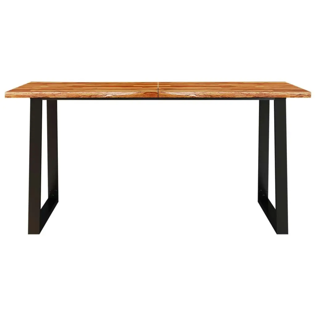 Dining Table with Live Edge 160x80x75 cm Solid Wood Acacia 353290