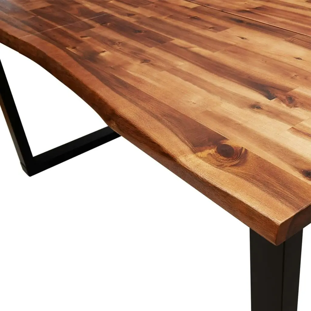 Dining Table with Live Edge 160x80x75 cm Solid Wood Acacia 353290