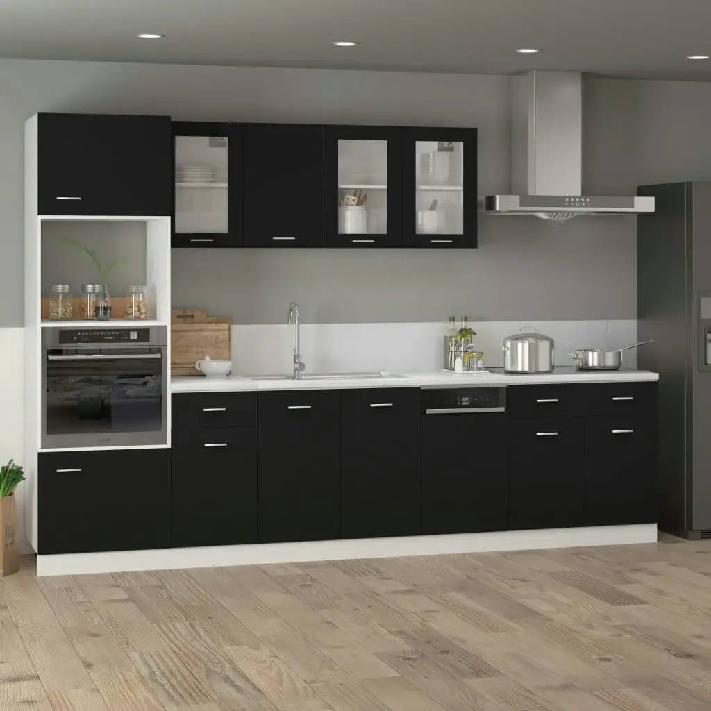 Dishwasher Panel Black 45x3x67 cm Engineered Wood 802555