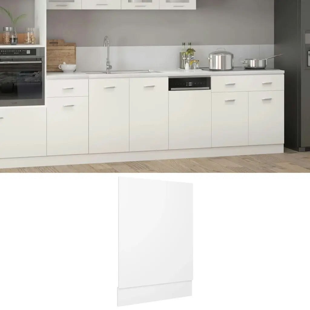 Dishwasher Panel White 45x3x67 cm Engineered Wood 802554