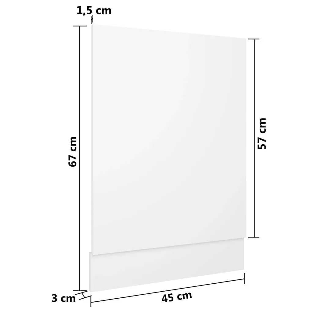 Dishwasher Panel White 45x3x67 cm Engineered Wood 802554